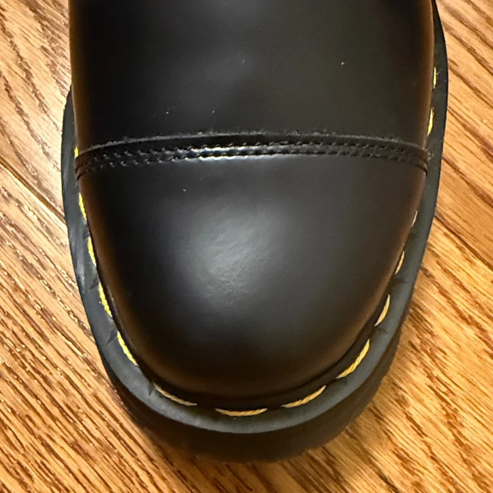 Dr. Martens Bethan Mary Jane Platform Shoes with Yellow Stitching - Picture 9 of 16